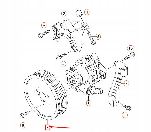 AUDI A4 B8 KOLO POULIE POMPES AMPLIFICATEUR CAOUTCHOUC 06E145255B ORIGINE