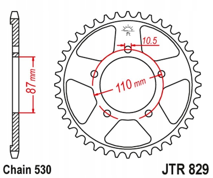 PIGNON ARRIÈRE ACIER SUZUKI GSF, GSX, GSX-R, RF, VZ 400-1100 1985- JT JTR829,47 photo 1 - milautoparts-fr.ukrlive.com