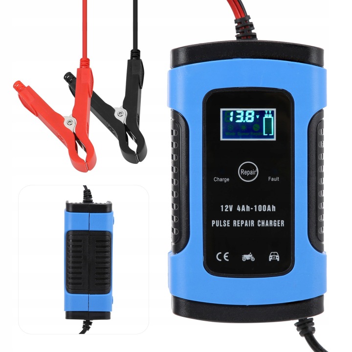 CHARGEUR MOTOCYCLETTE 12V/6A MONITEUR NUMÉRIQUE INTELIGENTNE DF