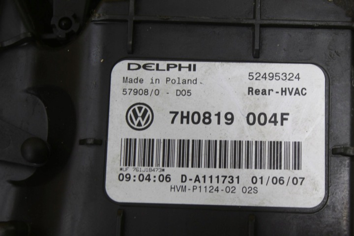 CHAUFFAGE ARRIÈRE ARRIÈRE VW TRANSPORTER T5 7H0819004F