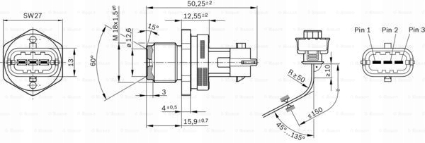 BOSCH 0 281 002 937 SENSOR PRESIÓN COMBUSTIBLES 