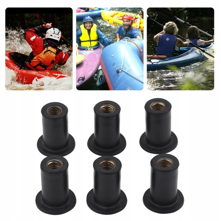 KAJAK CANOE BOULONS AVANT VITRES 6PC M5 CAOUTCHOUC VIS STUDZIENKI VERS MOTOCYCLETTES LODZIE