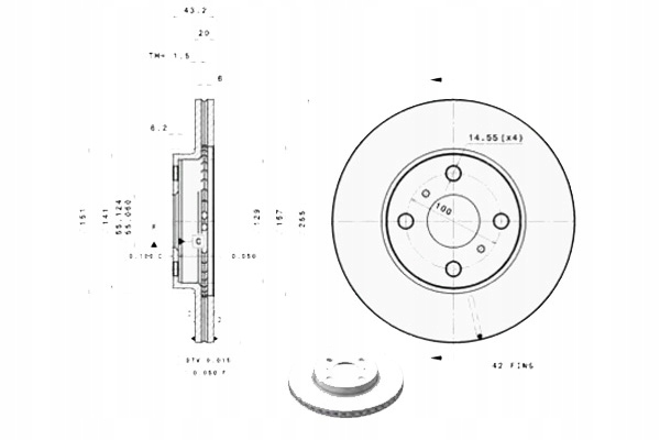 BREMBO DISQUES FREIN AVANT 09.8545.11