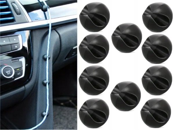 10X ORGANIZER NA CABLES DRIVING GEAR BRACKET HOOK CLIPS BELT DO CAR HOME 