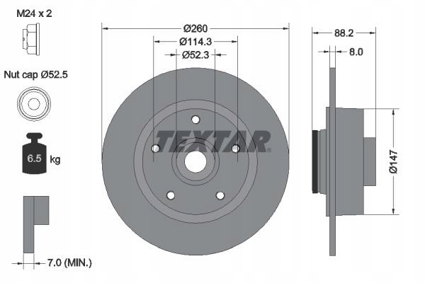 TEXTAR 92195903 DISCO DE FRENADO 