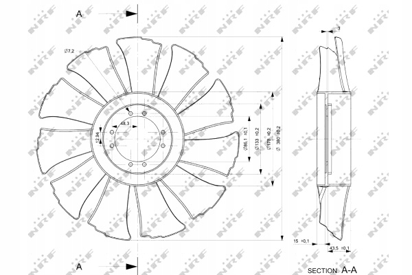 NRF VENTILADOR DE VENTILADOR IVECO DAILY 3 DAILY IV 8140.43B-F1CE0481E 