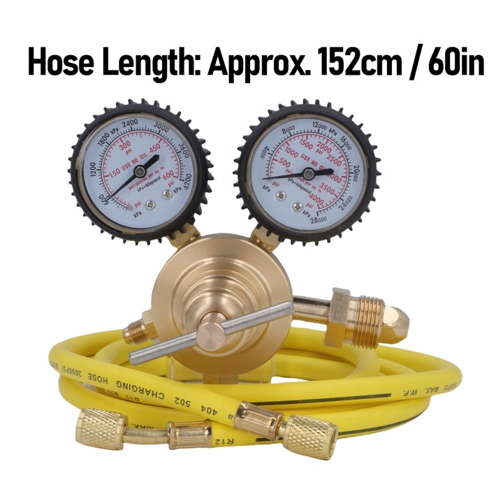 RÉDUCTEUR DE VITESSE AZOTE CGA580 ADMISSION 0-600 PSI WYJSCIE 1/4 POUCES RACCORD MESKIE 7M