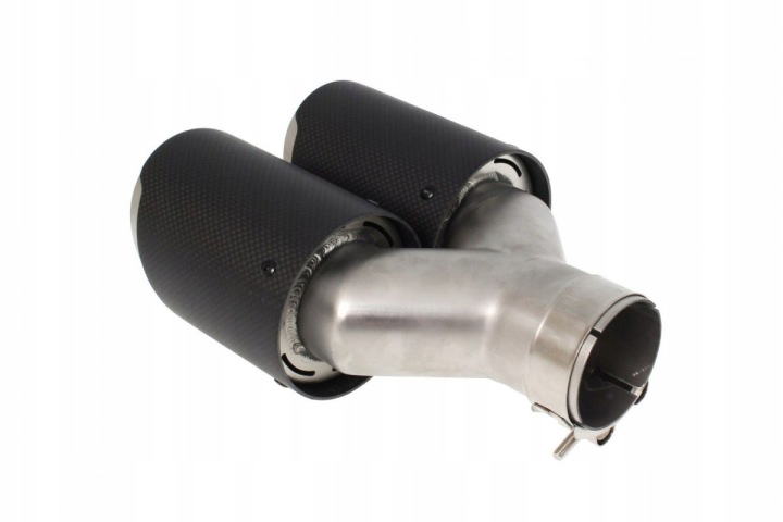 DOUBLE EMBOUT SILENCIEUX 2X101MM ENTRÉE 65MM CARBONE GAUCHE