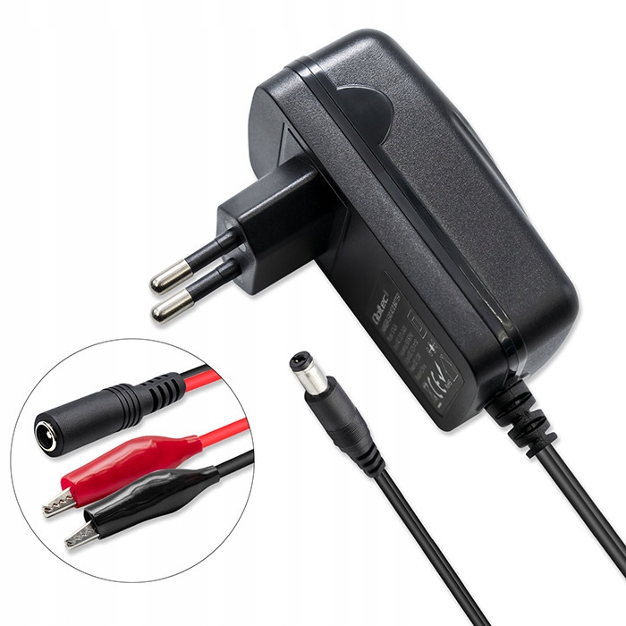 CHARGEUR 12V 1A CHARGEUR VERS BATTERIE AGM GEL STD LED QOLTEC