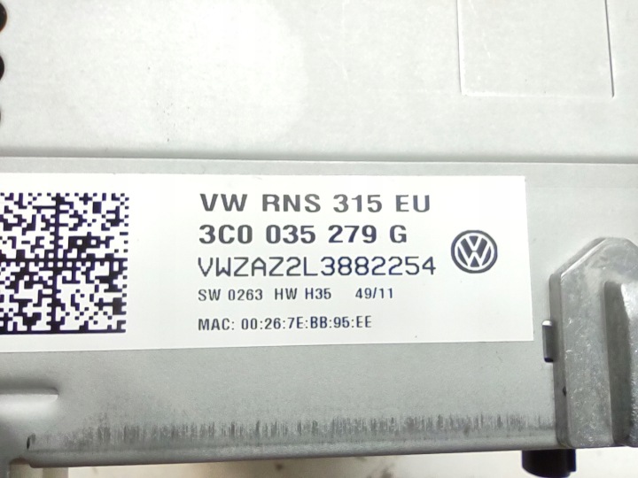 RADIO NAVI RNS315 CD 3C0035279G VW CADDY 2K TOURAN 1T GOLF V JETTA KOD-0473