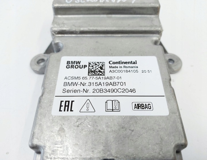 BMW 3 G20 21R. MODULE CAPTEUR COUSSINS AIRBAG 5A19AB7