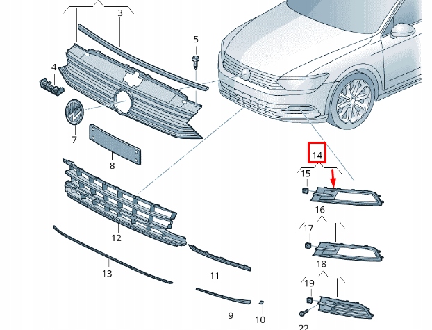 VOLKSWAGEN PASSAT B8 3G2 AVANT DROITE PROTECTION PARE-CHOCS 3G08546629B9
