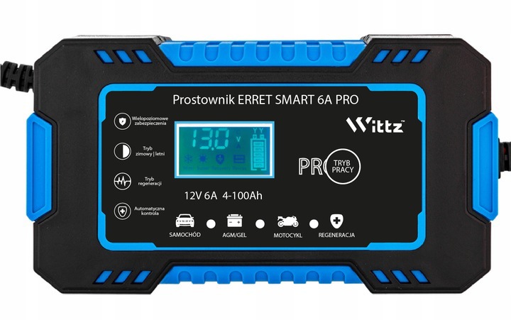 RECTIFICADOR DISPOSITIVO DE CARGA PARA BATERÍA LCD ERRET SMART 6A PRO 12V 6A 