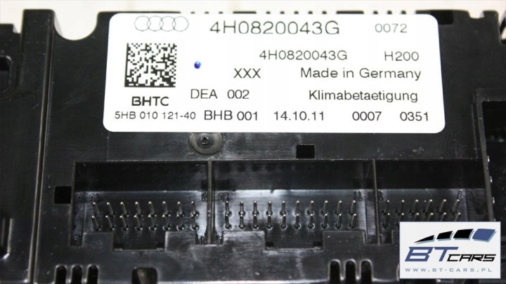 AUDI A8 PANNEAU CLIMATISATION CLIMATISATION 4H0820043G 4H0820043D 4H0820043K MODULE STE