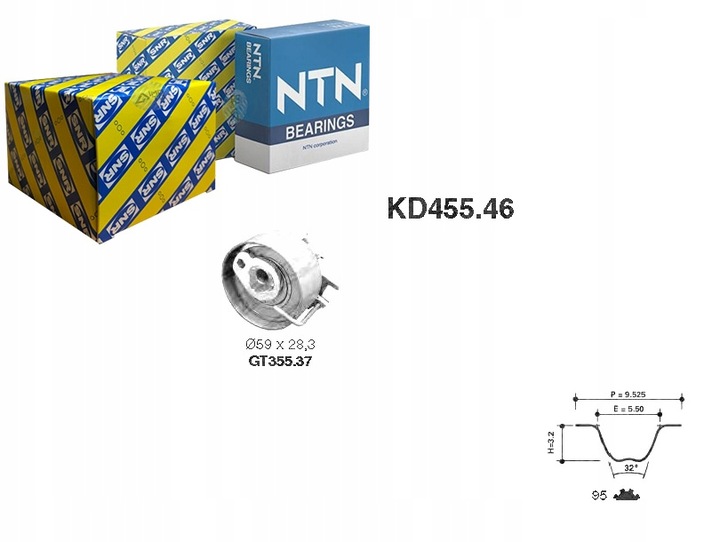 JUEGO CORREA DISTRIBUCIÓN SNR KD455.46 