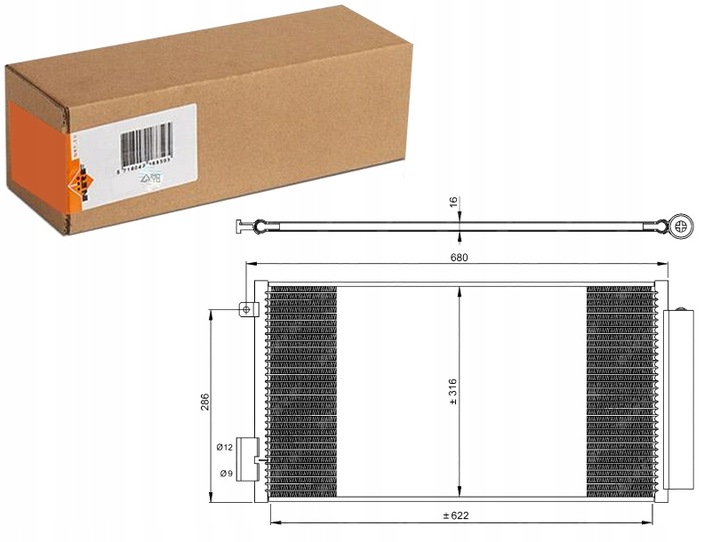 CONDENSADOR DE ACONDICIONADOR FIAT 500L TIPO 0.9-1.6D 09.12- NRF 