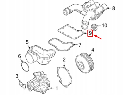 JOINT D'ÉTANCHÉITÉ THERMOSTAT LIQUIDE REFROIDISSEMENT MOTEUR PORSCHE CAYENNE 94810612303