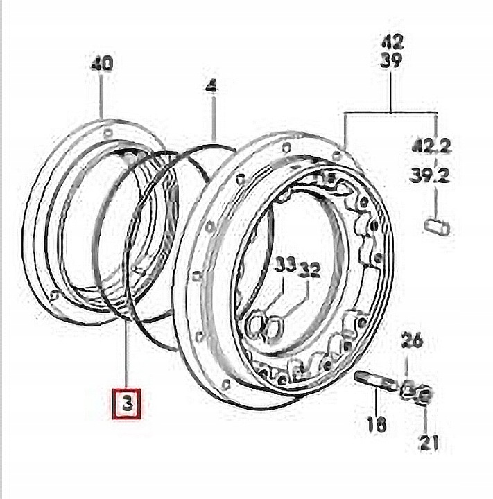 O-RING COMPACTADOR PISTÓN FRENOS DEUTZ-FAHR ORIGINAL SDF / 0.170.5453.0 