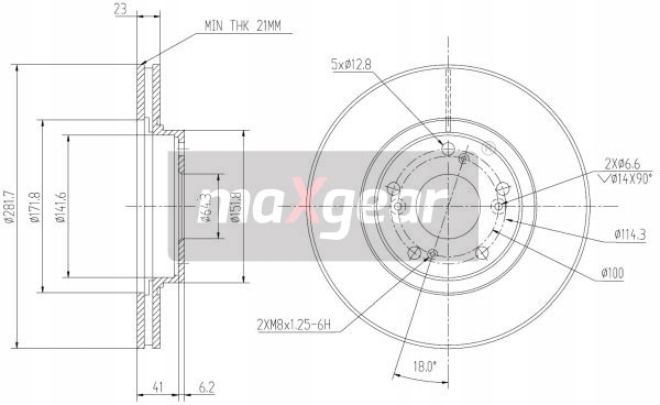 MAXGEAR DISCO DE FRENADO HONDA P. CIVIC CR-V 1,4-2,0 01-06 