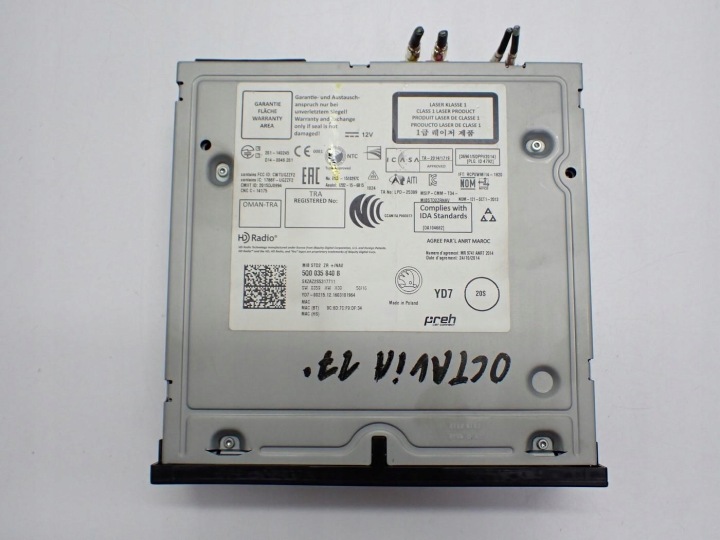 RADIO SD BLUETOOTH MONITEUR D'USINE EUROPE SKODA OCTAVIA III 5E 17R
