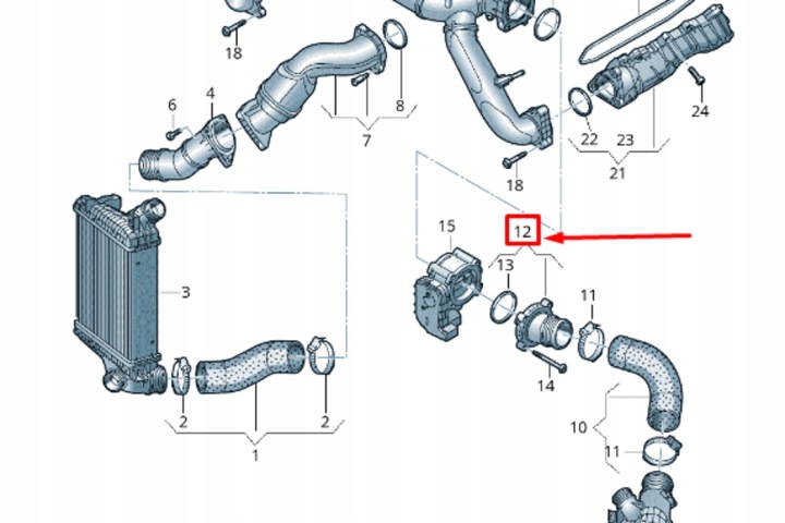 AUDI Q7 4M FIL PRESSION RADIATEUR MIEDZYSTOPNIOWEJ NEUF ORIGINAL