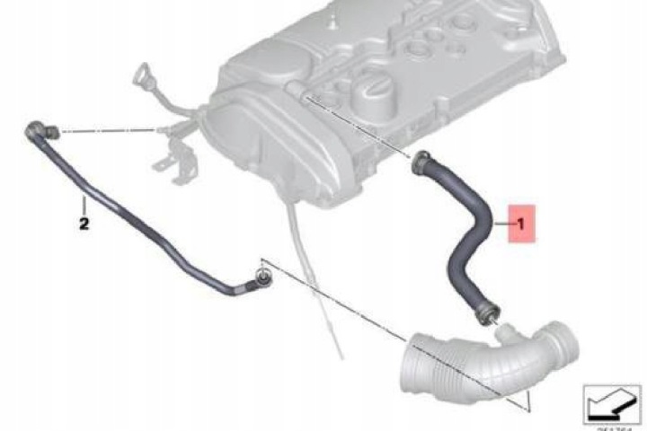 BMW F20 F21 F30 F31 TUYAU DE DÉGAZAGE CULASSES PISTON 7608144 NEUF 1115
