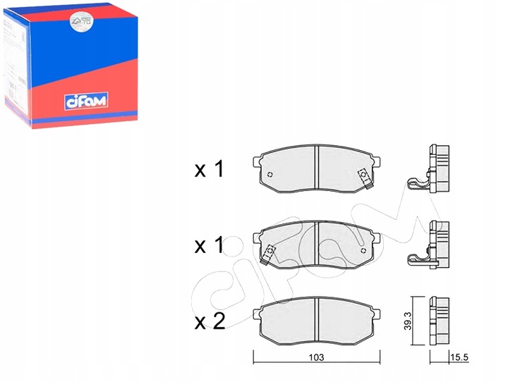 CIFAM ZAPATAS DE FRENADO KIA JOICE 00- PARTE TRASERA CIFAM 