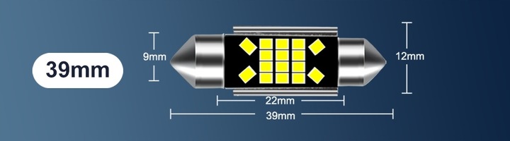 LUZ TUBULADURA DIODO LUMINOSO LED 39MM C3W C5W XSTORM 16SMD CANBUS 