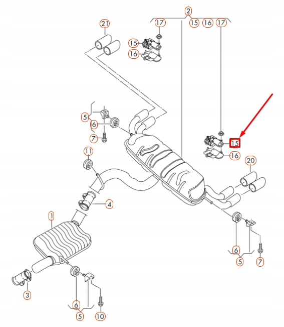GUIDE COUVERCLES DE COFFRE GAZ D'ÉCHAPPEMENT VAG
