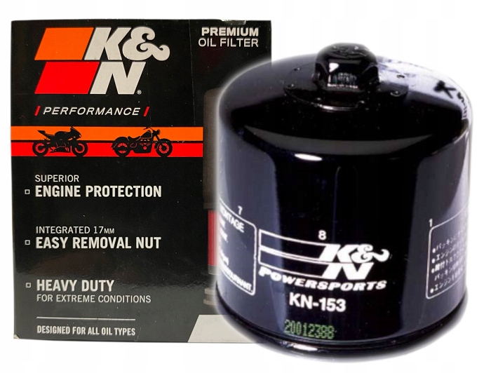 K&N FILTRE HUILES PIÈCE MOTO KN-153