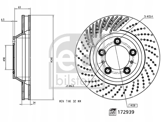 2× FEBI BILSTEIN 172939 DISQUE DE FREIN
