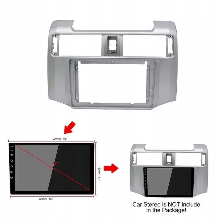 H ADAPTADOR PANEL CUADRO PARA TOYOTA 4RUNNER 2010-2019 