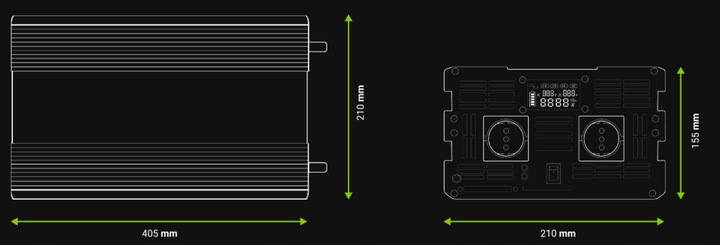 BALASTO DE TENSIÓN DE AUTOMÓVIL CON LCD GREEN CELL 48V 5000W / 10000W SINUS 