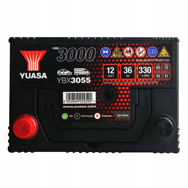 Yuasa YBX3055 12V 36Ah 330A YBX 3055