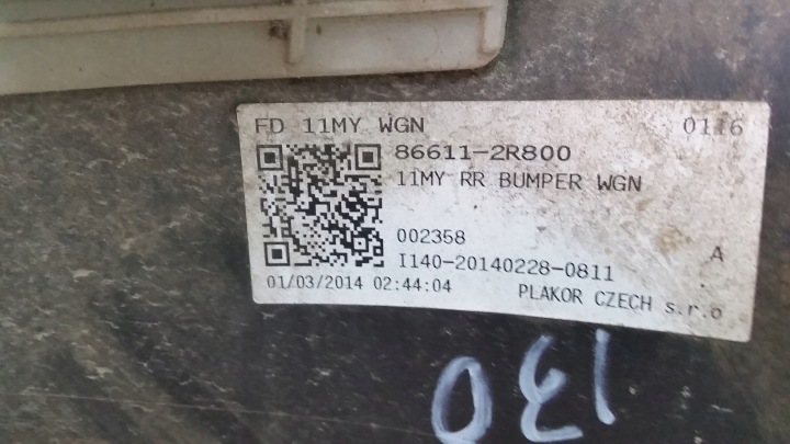 HYUNDAI I30 I LIFT PARE-CHOCS ARRIÈRE PDC 86611-2R800 COULEUR NSW