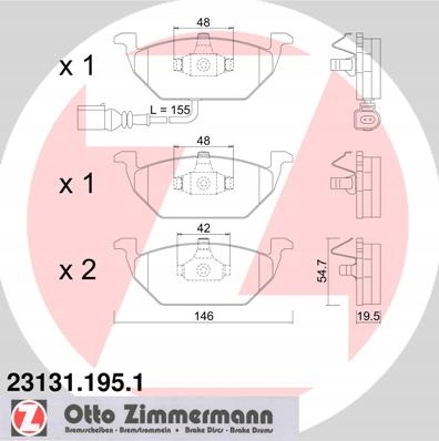 DISCOS ZAPATAS PARTE DELANTERA ZIMMERMANN VW GOLF VII 