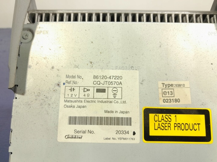 TOYOTA PRIUS II 03- RADIO LECTEUR CD 86120-47220