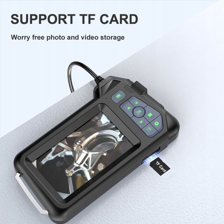 LED BORESCOPE 4.3 POUCES HD 1080P IP67 UNIQUE APPAREIL 8 MM PLIABLE 0B
