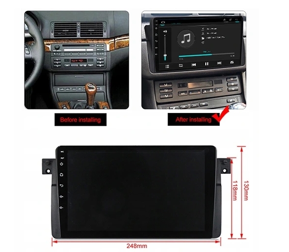 BMW 3 E46 RADIO NAVI ANDROID GPS 8GB RAM 128GB SIM 