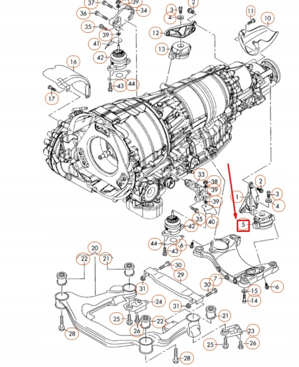 AUDI A8 D3 COUSSIN BOÎTE DE VITESSES 4E0399151AP ORIGINALE