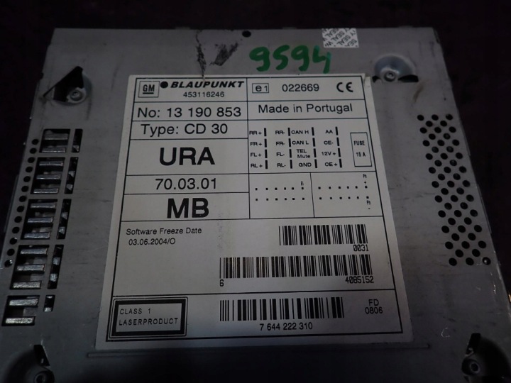 OPEL MERIVA A I (1,6 16V Z16XEP 105KM LIFT 5D) RADIO CD 13190853