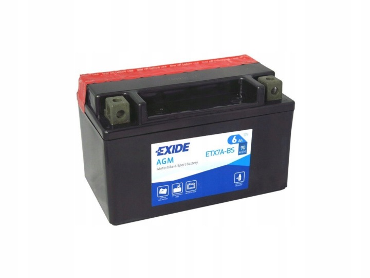 EXIDE BIKE 12V 6AH 90A YTX7A-BS ETX7A-BS