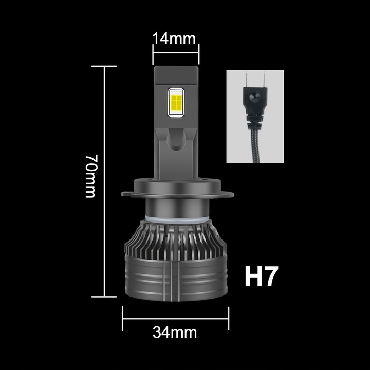 LUCES DIODO LUMINOSO LED H7 XSTORM 120W 26000LM POTENTE CANBUS 