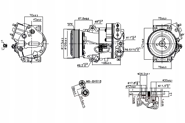 NISSENS COMPRESOR DE ACONDICIONADOR CHEVROLET CRUZE ORLANDO OPEL ASTRA J 