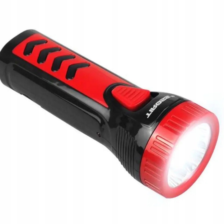 PRATIQUE LAMPE DE POCHE AKUMULATOROWA LED 2 ENGRENAGES 4 LED PUCE MIX COULEUR 14CM