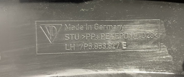 MOULURE GARDE-BOUE GAUCHE ARRIÈRE PORSCHE CAYENNE (92A) 7P5853827