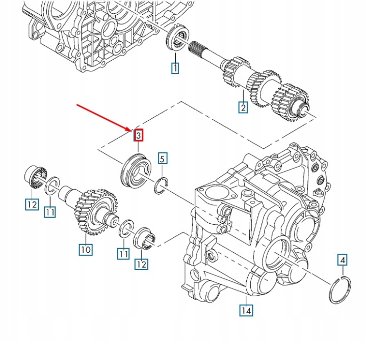 ROULEMENT ARBRE WEJSCIOWEGO BOÎTE DE VITESSES MANUELLE VW BEETLE A5 02M311235L