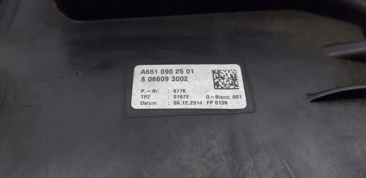 CHÂSSIS FILTRE AIR A6510902501 MERCEDES W205 2.2 DIESEL 2014R BERLINE