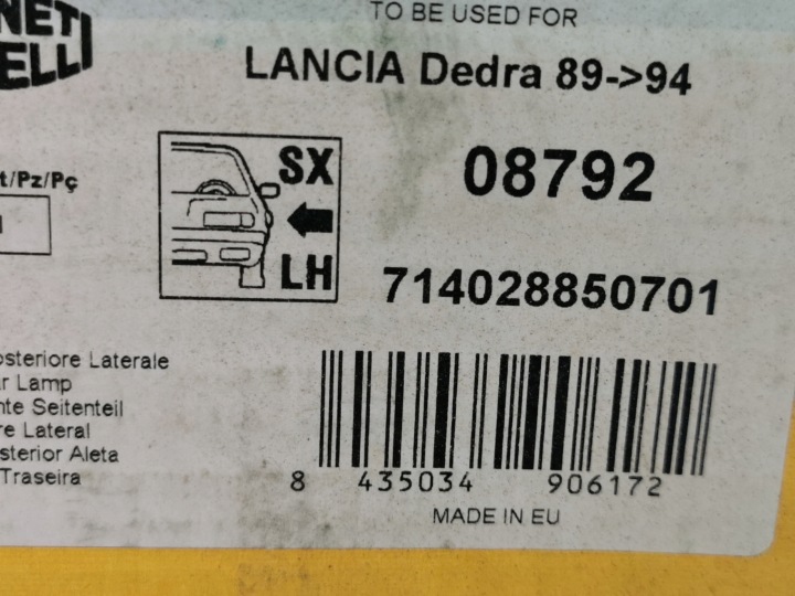 PHARE GAUCHE ARRIÈRE 2-KOL LANCIA DEDRA 1989-1994 NEUF MAGNETI 08792 82432720