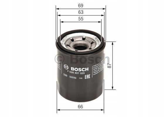 FILTRO ACEITES BOSCH F 026 407 025 